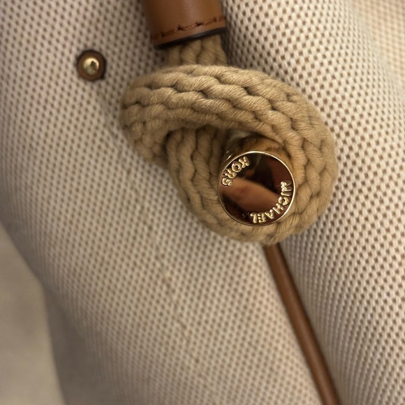Michael Kors Tan Tote with Gold Accents - Picture 3 of 15